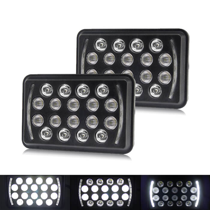 Phare LED de moto carrée 1002H