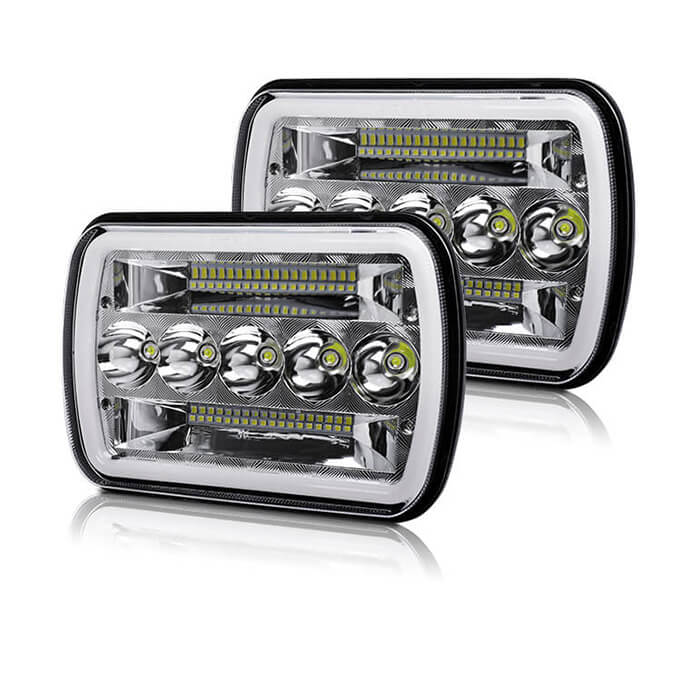 7x6 ange yeux drl LED phare carré du camion JG-1003-HP