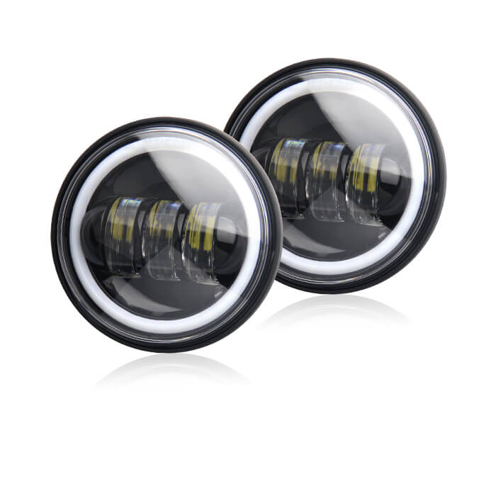 4.5 "Pouce LED Feux de brouillard avec des yeux d'ange pour Harley Motorcycle JG-W002B