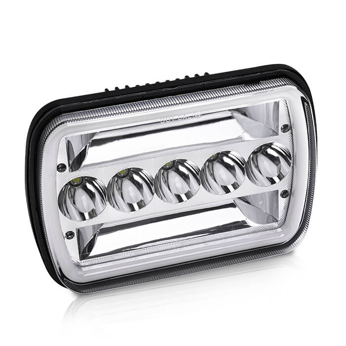 7x6 Angel Eyes Drl LED Square Headlight pour le camion JG-1003-HP