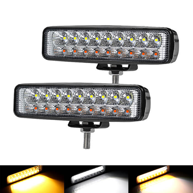 6 pouces Dual -Color Square Marine, lumières de travail à LED automobile, lumières auxiliaires automobiles.jg-921s